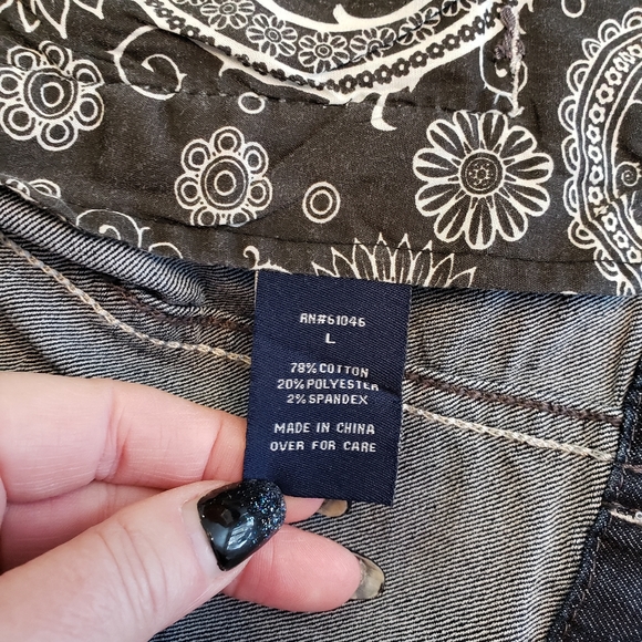 Vanity dk wash stretch jean jacket sz L - Picture 5 of 6